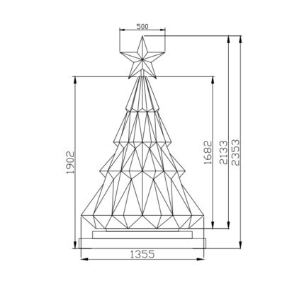 Π1.5 GOB Creative LED Display Εικονική οθόνη χριστουγεννιάτικου δέντρου για εμπορικά κέντρα